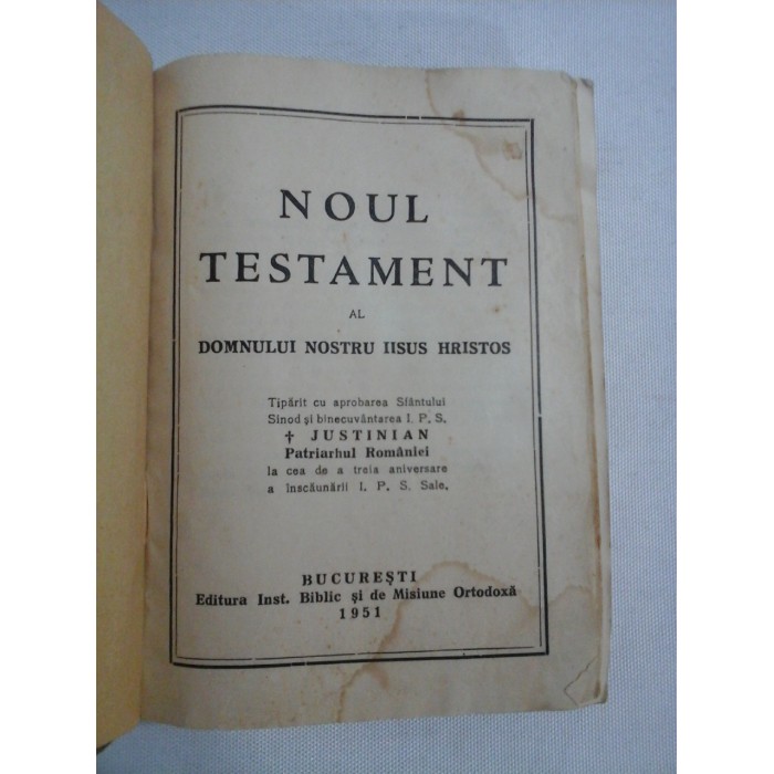   NOUL  TESTAMENT  AL DOMNULUI  NOSTRU  IISUS  HRISTOS  -  Bucuresti, 1951    
